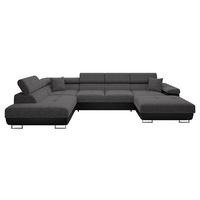 WOHNLANDSCHAFT Torezio Bis, Seite: Links - Dunkelgrau, Holz/Textil (346/90/203cm) - MIRJAN24