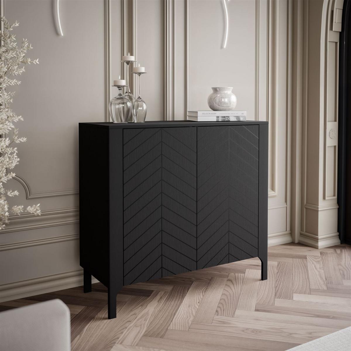 HIGHBOARD LUMI 103 cm, Schwarz - Schwarz, Holzwerkstoff (103/95/41cm) - Lookway