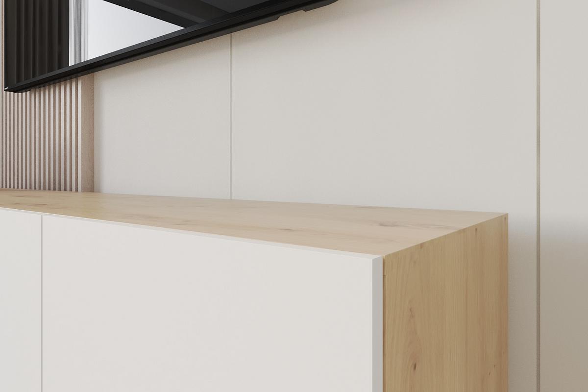 LOWBOARD ELIO-W 2x100x40x40 cm - Artisan / Weiß - Eiche Artisan, Holzwerkstoff (200/40/40cm) - ALTDECOR