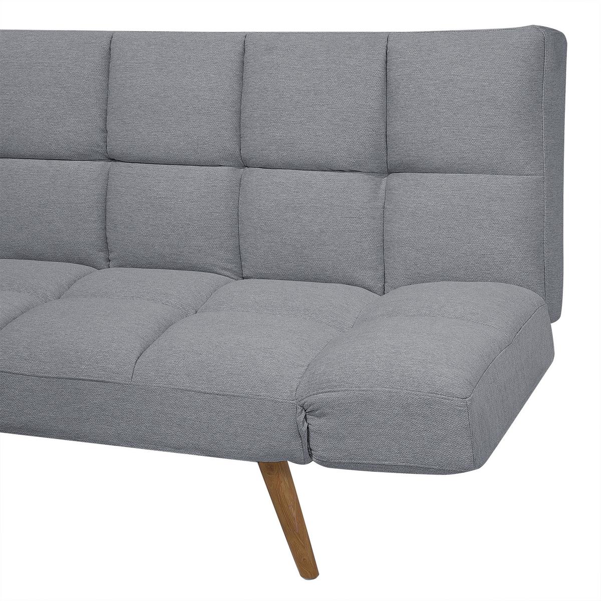 3-SITZER-SCHLAFSOFA hellgrau Ingaro - Hellbraun/Grau, Textil (182/86/79cm) - Beliani