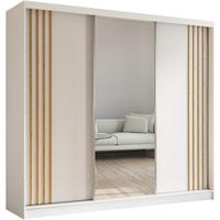 SCHWEBETÜRENSCHRANK Nela II 240/216/61 weiß mit Schubladen - Weiß/Eiche Artisan, Holzwerkstoff (240/216/61cm) - Beautysofa