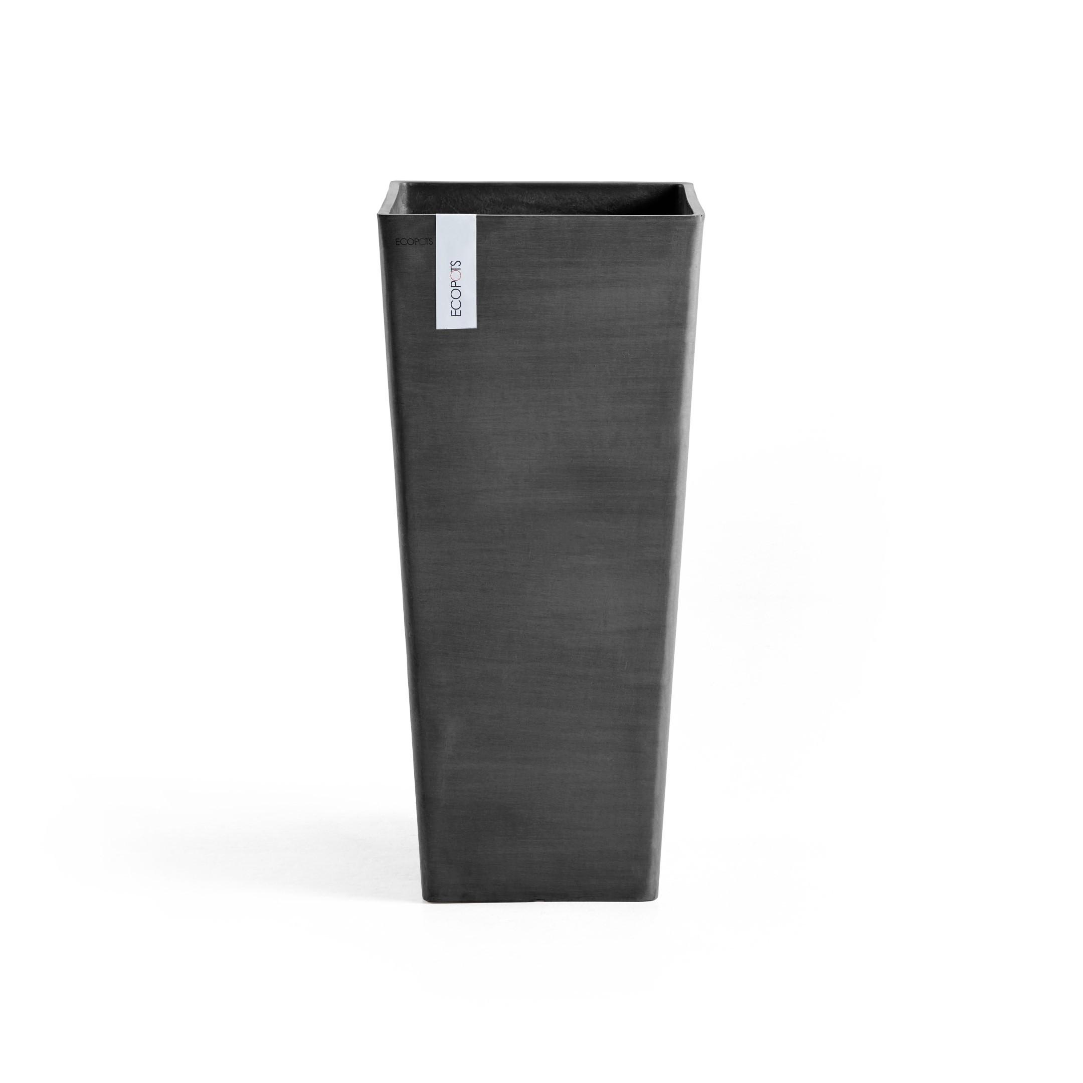 BLUMENTOPF Rotterdam High 32,7/32,7/70,5 cm Dunkelgrau - Dunkelgrau, Kunststoff (32.7/70.5cm) - Ecopots
