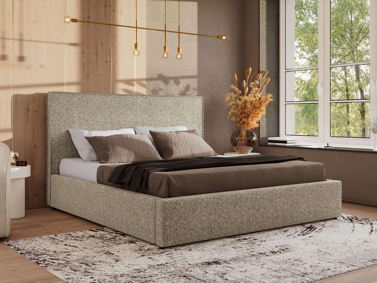 POLSTERBETT CORIVO CLASSIC 200/200 - Dunkelbeige Strukture - Multipocket-Matratze - Bronzefarben, Textil (200/200cm) - MKS