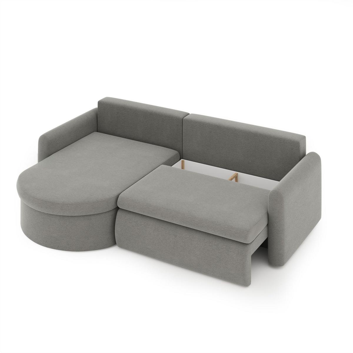 ECKSOFA Feliz In Poso - Hellgrau, Holzwerkstoff/Textil (160/250cm) - Fun Möbel