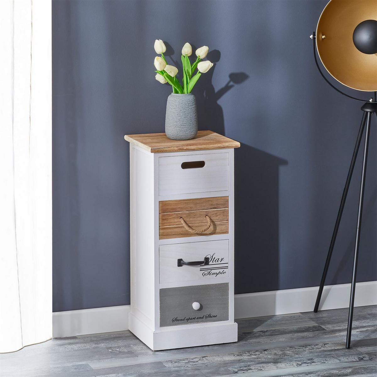 KOMMODE SALVA weiß - Weiß, Holz (29/64/27cm) - CARO-Möbel