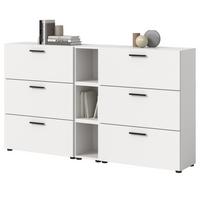 SIDEBOARD weiß 176 cm, Kommode mit Soft-Close - Schwarz/Weiß, Holzwerkstoff/Kunststoff (176/99/34cm) - Inn.Furn