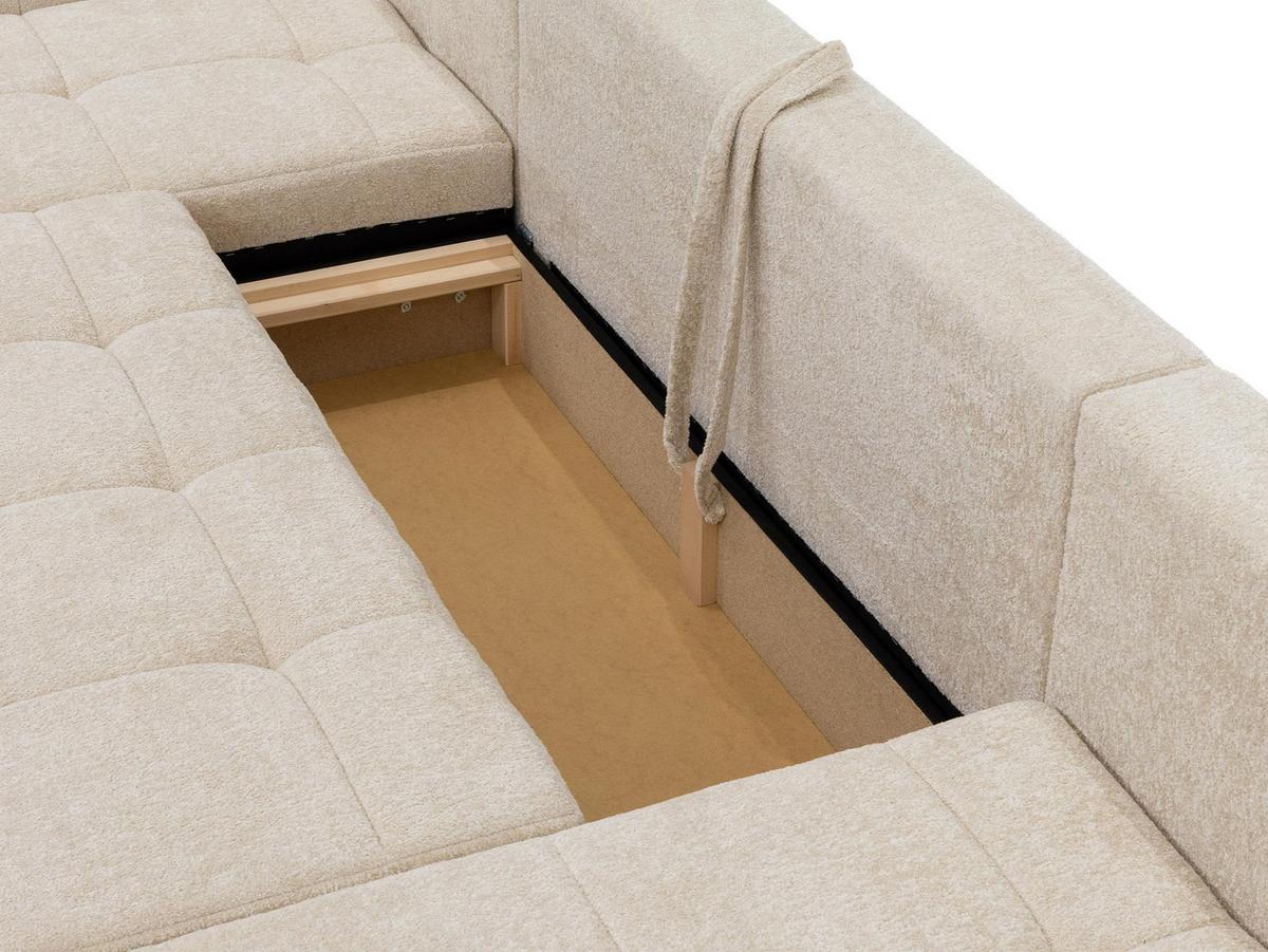 WOHNLANDSCHAFT Tonseo U - Schwarz/Braun, Holz/Kunststoff (344/78/173cm) - MIRJAN24