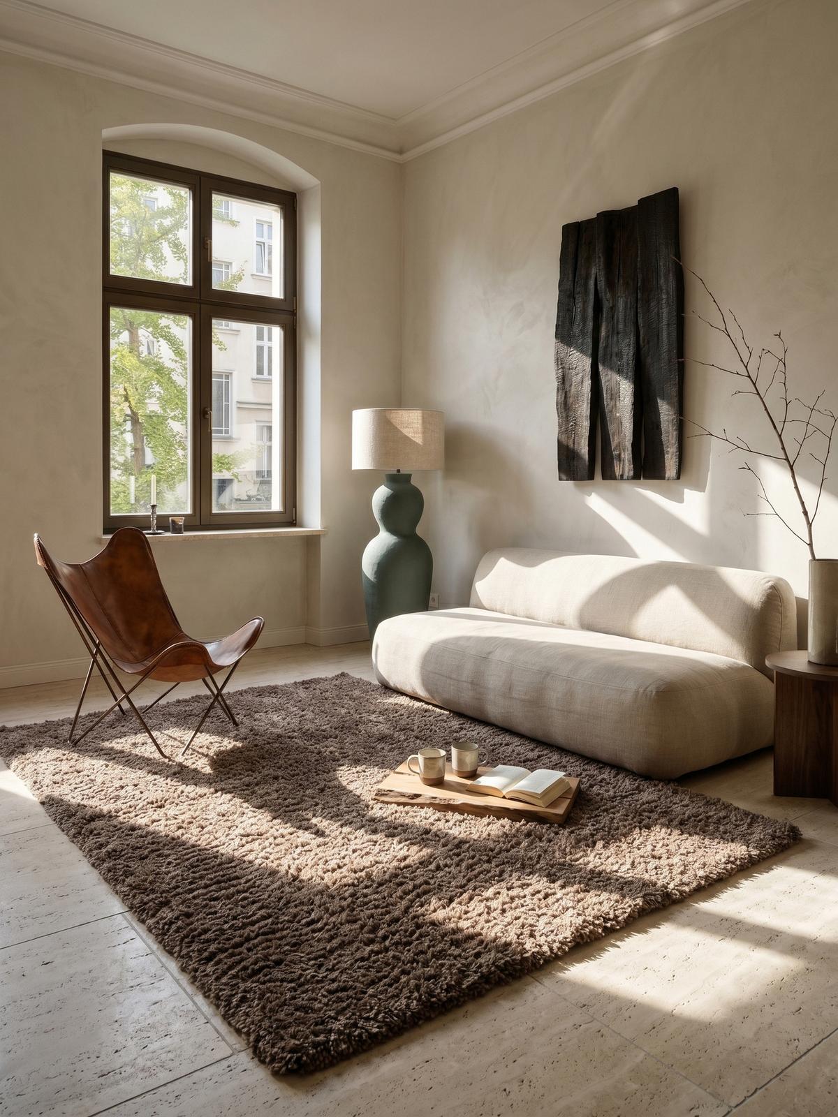 HOCHFLORTEPPICH RHEIN, einfarbig, aus Polypropylen, Mokka, 140 x 200 cm - Braun, Textil (200/140cm) - KADIMA DESIGN