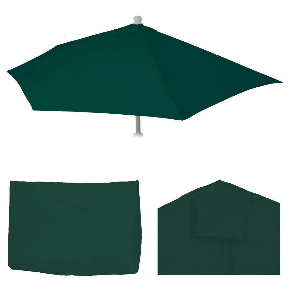 BEZUG FÜR SONNENSCHIRM HALBRUND Grün - Grün, Textil (260/135cm) - MCW
