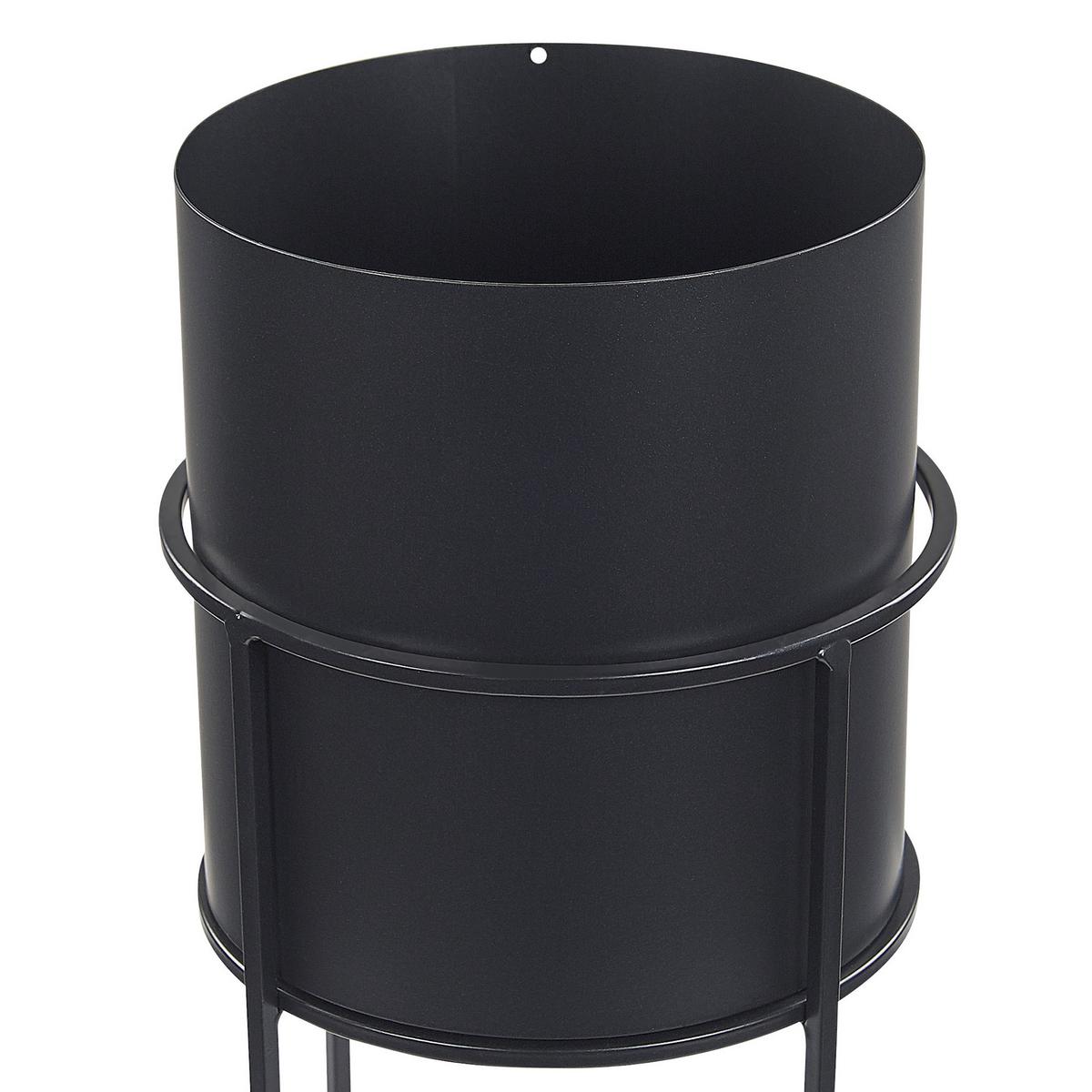 PFLANZENSTÄNDER Metall schwarz 28 cm Milea - Schwarz, Metall (28cm) - Beliani