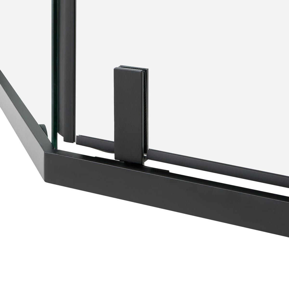 DUSCHKABINE Schwarz Tocantins - Transparent/Schwarz, Glas (90/90/190cm) - Beliani