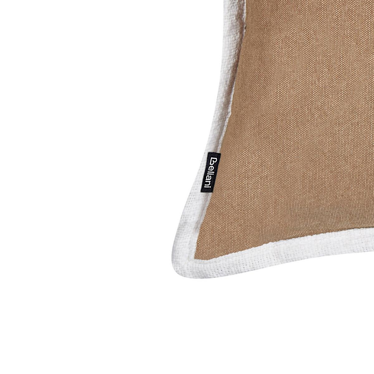 DEKOKISSEN 2er-Set Braun 45/45 cm Ianthe - Braun/Weiß, Naturmaterialien (45/45cm) - Beliani