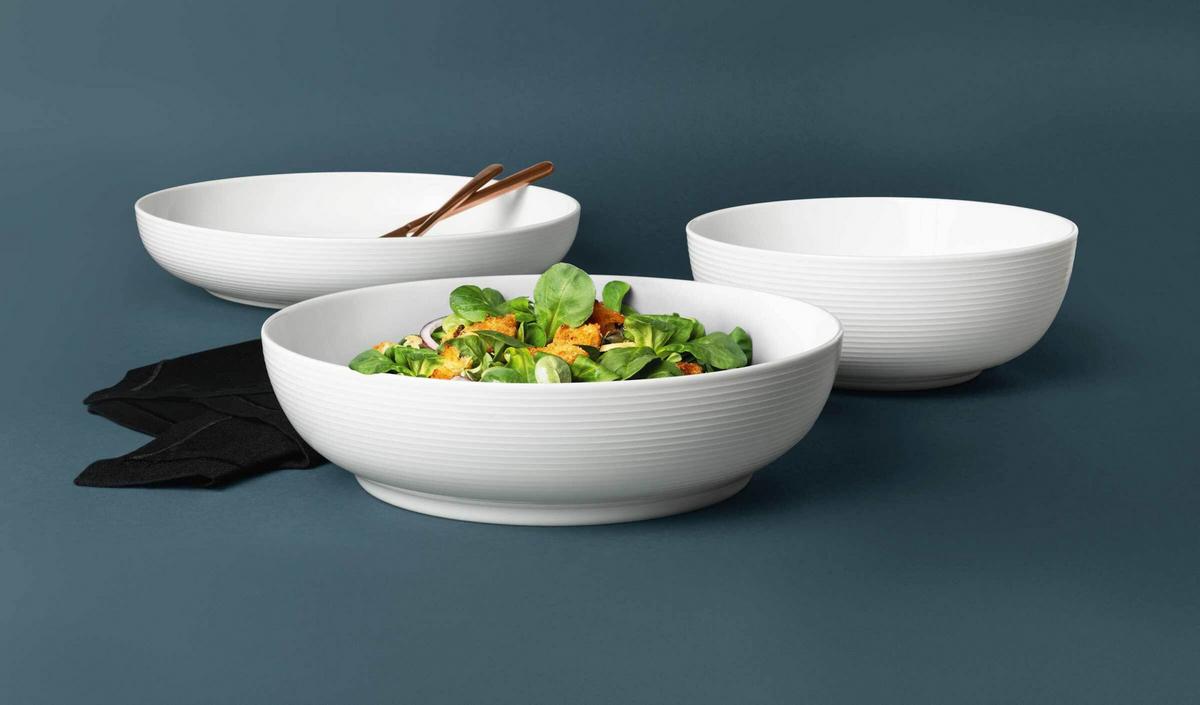 FOODBOWL Beat Color Glaze Weiß 20/25/28 cm 3-tlg. - Weiß, Keramik (1cm) - Seltmann Weiden