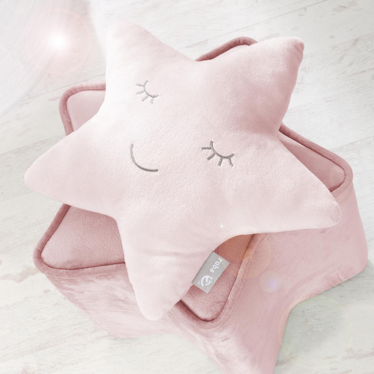 KUSCHEL- UND DEKOKISSEN Stern rosa - Rosa, Textil (32/8cm) - Roba