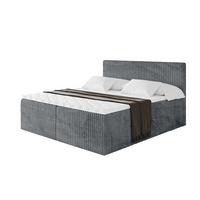 BOXBETT mit Matratze H3 und Lattenrost - TOLO - 180x200 Cord - Dunkelgrau - Dunkelgrau, Holzwerkstoff/Kunststoff (180/200cm) - ALTDECOR