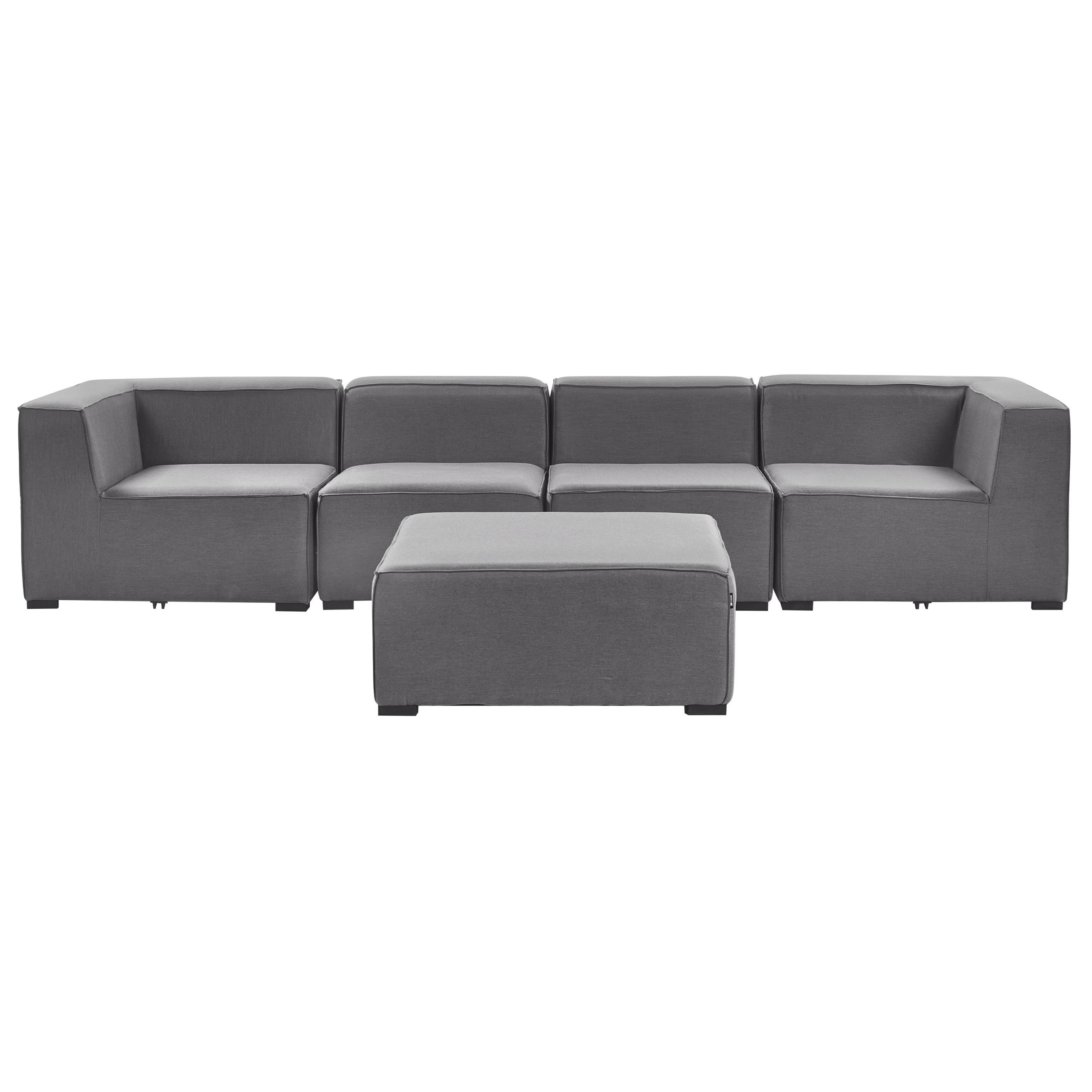 LOUNGE SET 4-Sitzer grau modular Arezzo - Grau, Textil - Beliani