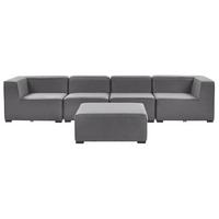 LOUNGE SET 4-Sitzer grau modular Arezzo - Grau, Textil - Beliani