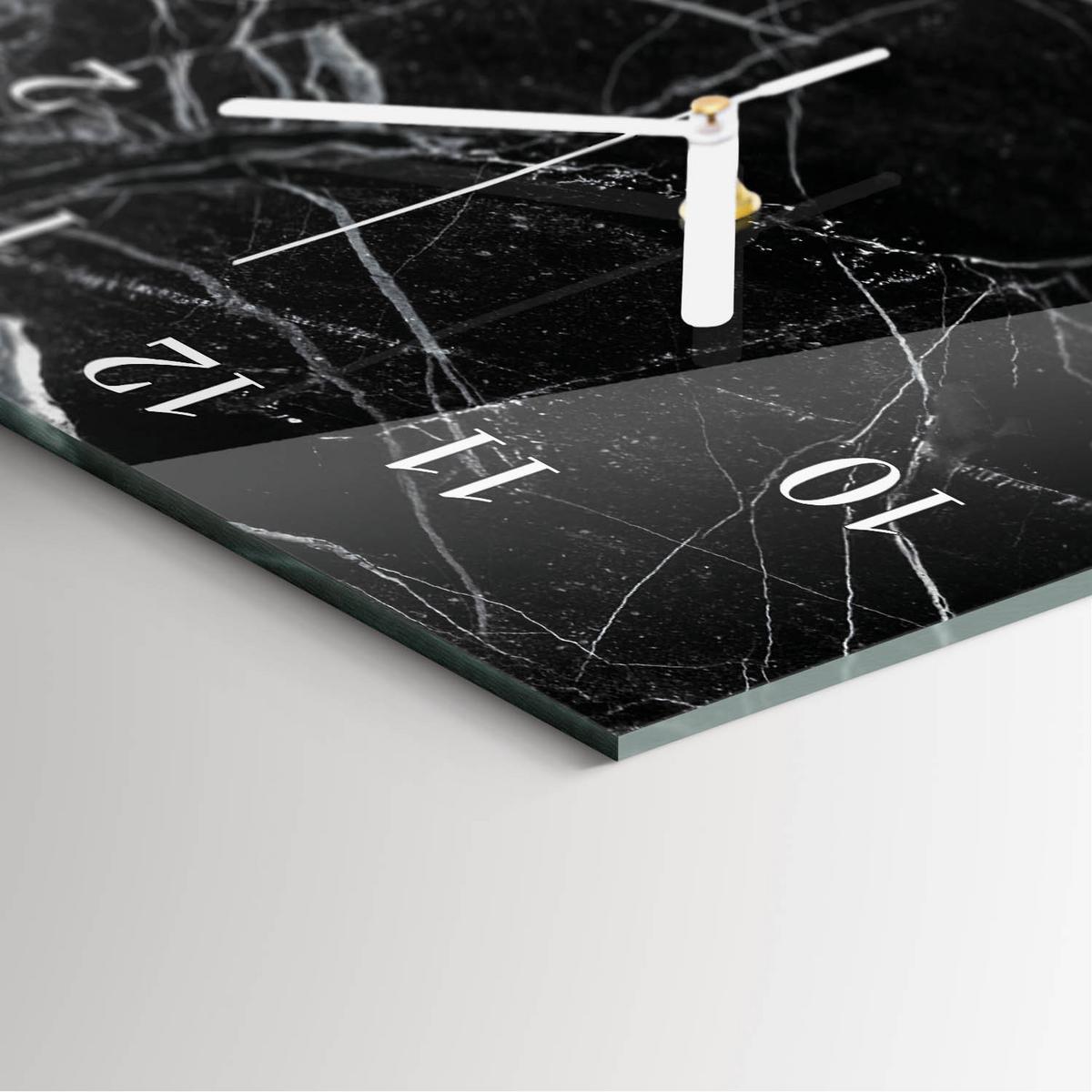 WANDUHR aus Glas 30x60 cm - Graphit - Schwarz, Glas (30/60/0.4cm) - TULUP