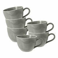 KAFFEETASSEN Beat Color Glaze Perlgrau 0,26 l 6er Set - Grau, Keramik (0.26L) - Seltmann Weiden