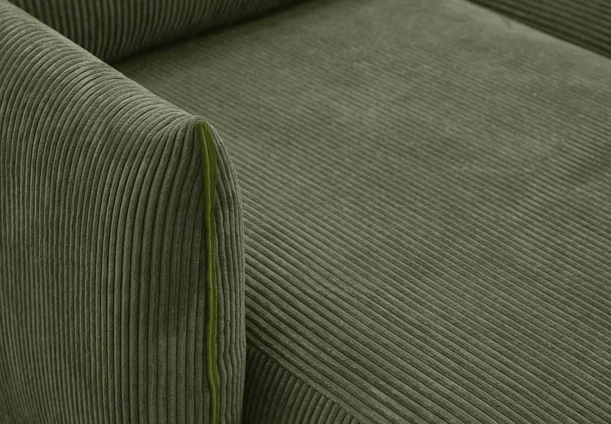 ECKSOFA TAUER 5-Sitzer, olivgrün - Schwarz/Olivgrün, Holzwerkstoff/Kunststoff (173/294cm) - Wozimo