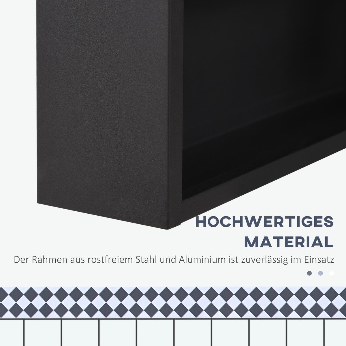 SPIEGELSCHRANK mit 3 Schichten, für Badezimmer, Schlafzimmer, Edelstahl, Schwarz - Schwarz, Glas (40/60/15cm) - Kleankin