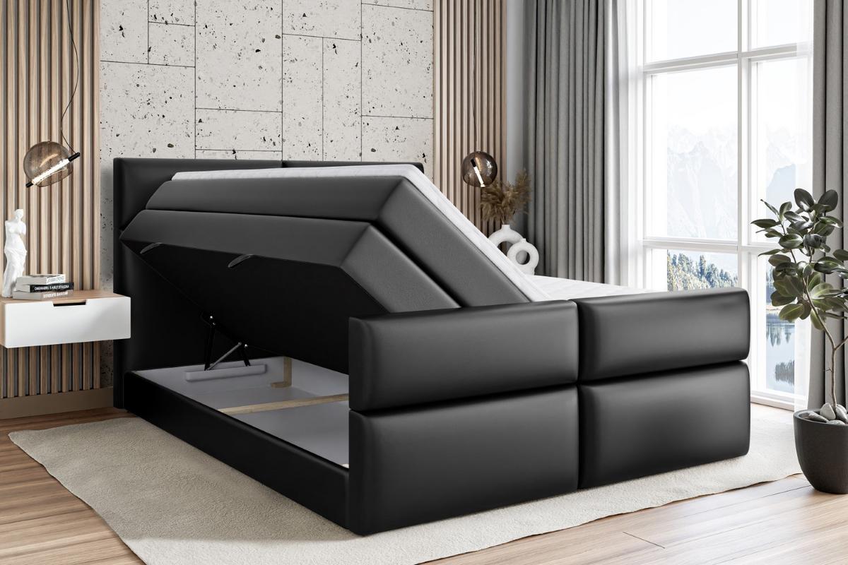 BOXSPRINGBETT BOXI3-Z KING - 160x200 - H3/H4 - Schwarz Hochglanz - Schwarz Hochglanz, Holzwerkstoff (160/200cm) - ALTDECOR
