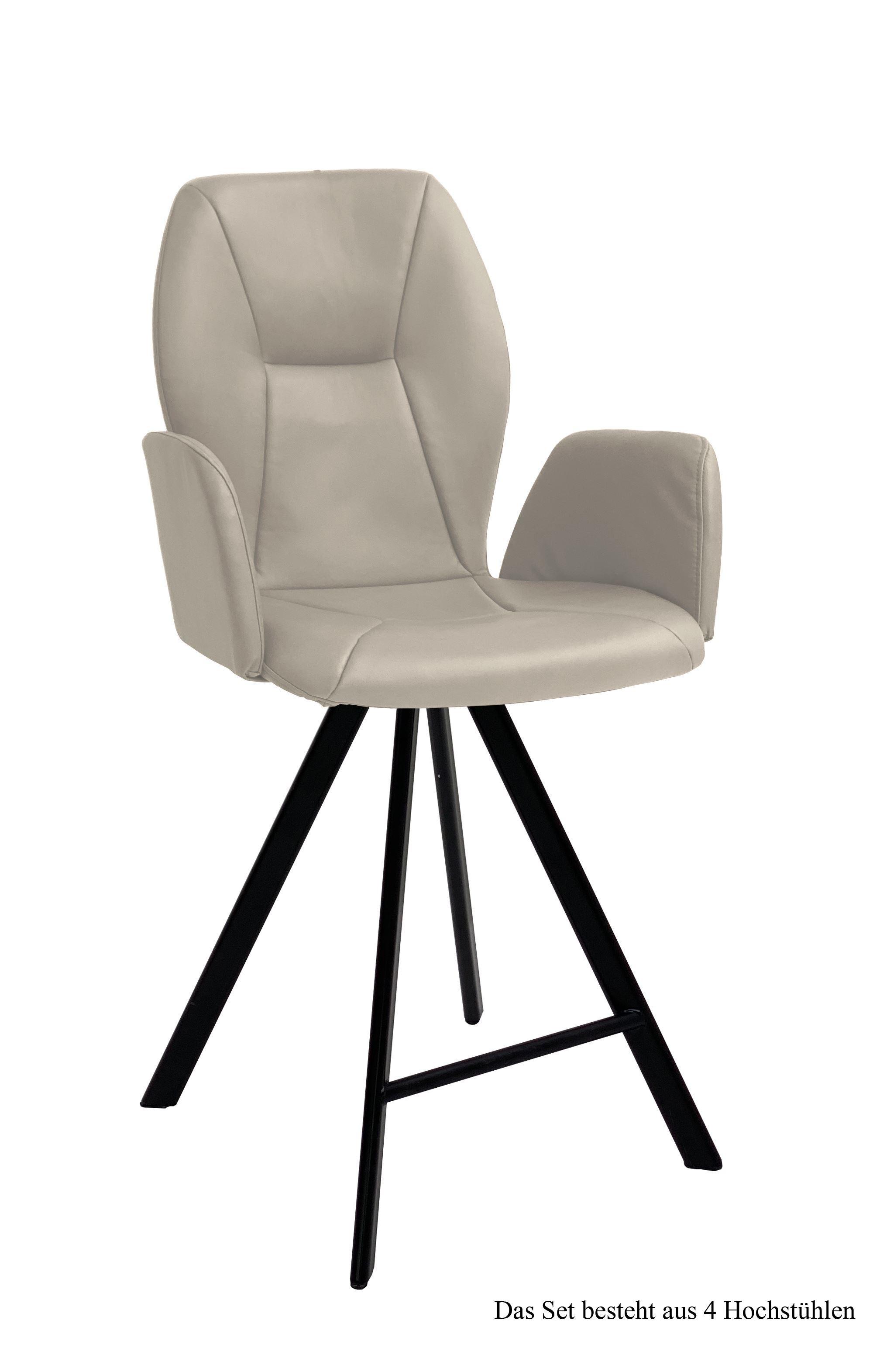THEKENSTUHL drehbar (4er-Set) Diarria 58x109x60 Schwarz/Natur - Schwarz/Naturfarben, Kunststoff (60/109/58cm) - 58aufmkessel