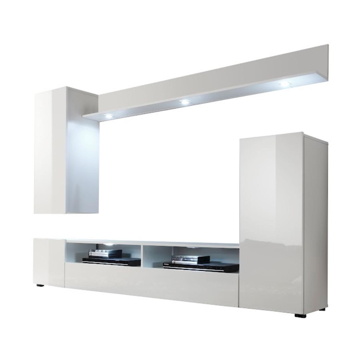 WOHNWAND Dos Weiß - Weiß, Holzwerkstoff (208/165/34cm) - Trendteam