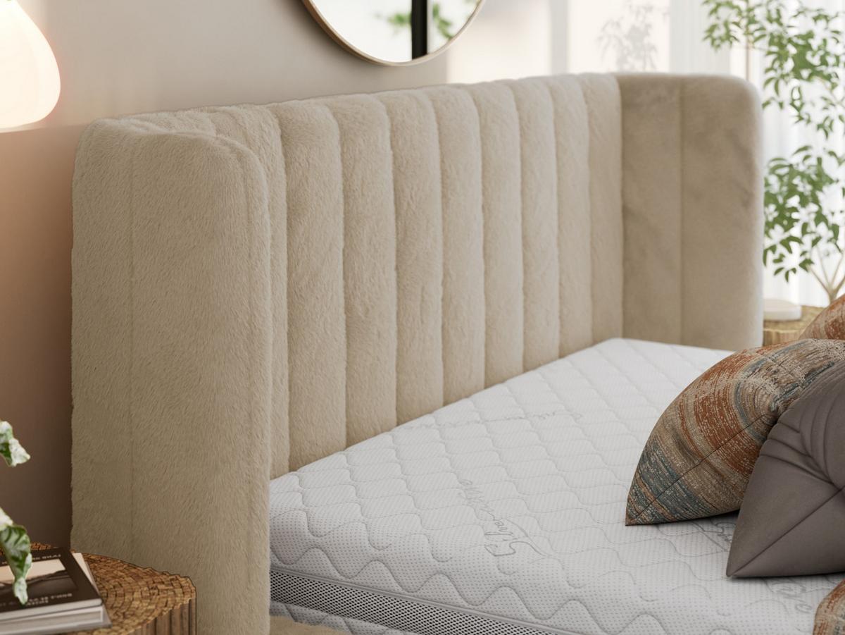POLSTERBETT GOLETTA CLASSIC 160/200 - Creme Plüsch - Multipocket-Matratze - Creme, Textil (160/200cm) - MKS