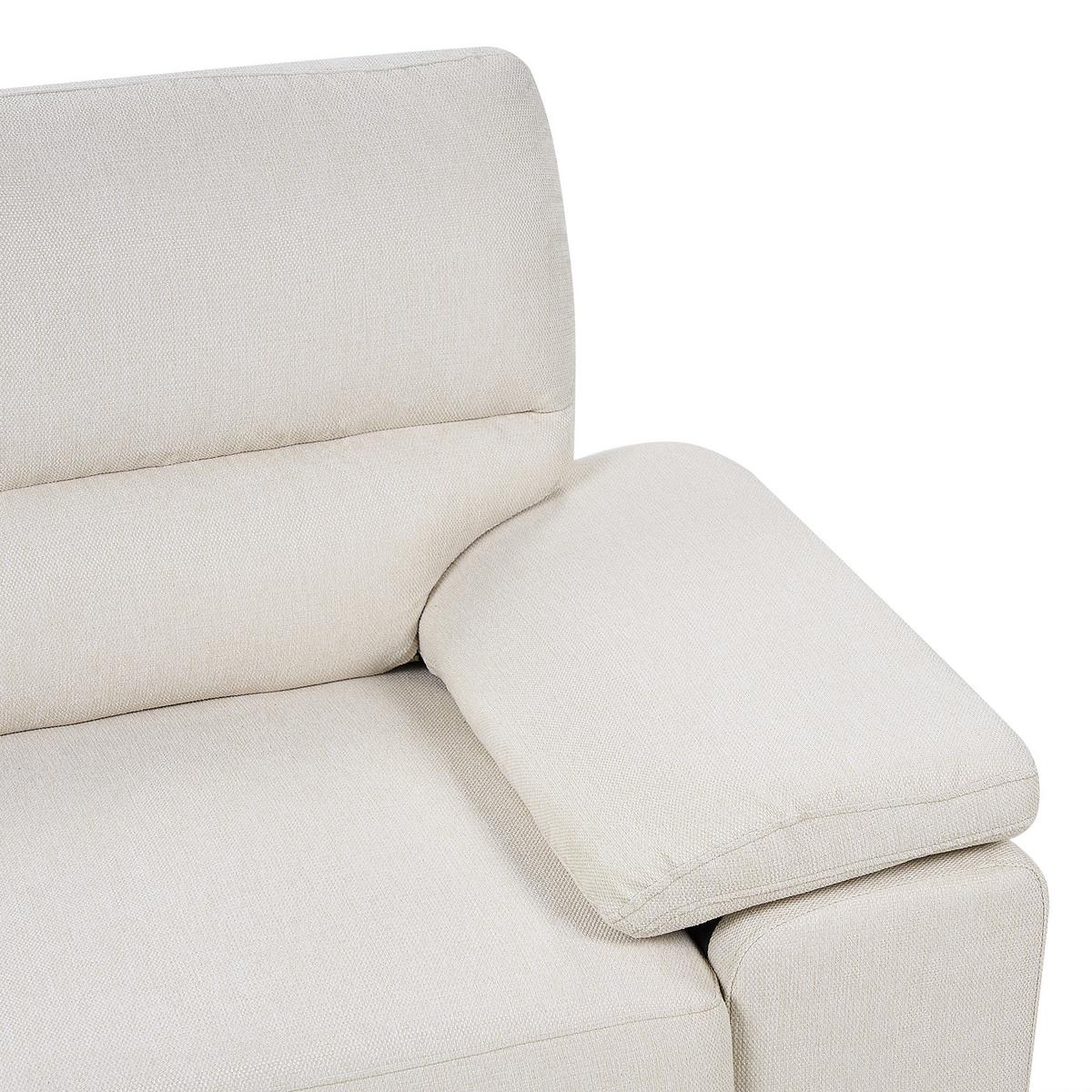 2-SITZER-SOFA hellbeige Vogar - Beige/Schwarz, Textil (156/90/74cm) - Beliani