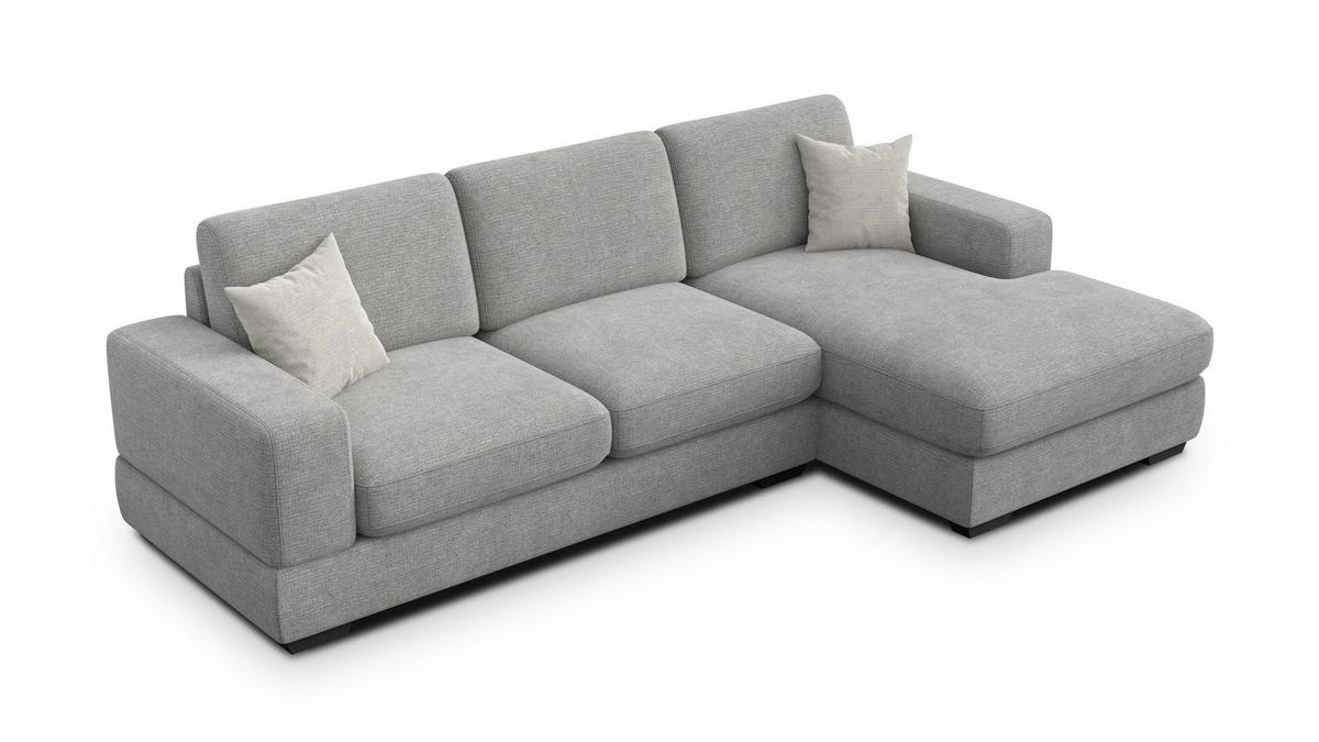 ECKSOFA OTTO 4-Sitzer, grau - Schwarz/Grau, Holz/Textil (279/159cm) - Wozimo
