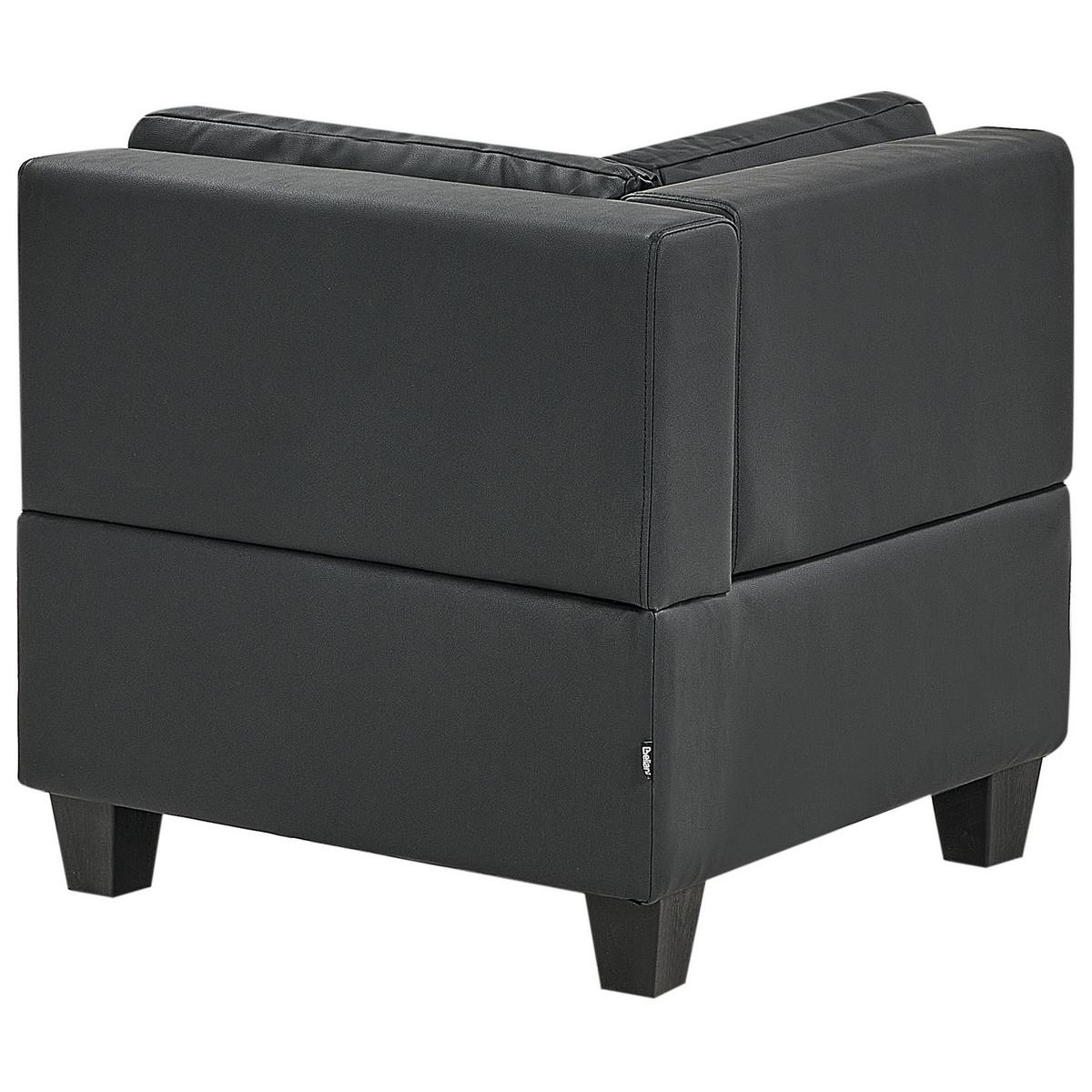 ECKMODUL Kunstleder Schwarz Unstad - Schwarz, Kunststoff (76/72/76cm) - Beliani