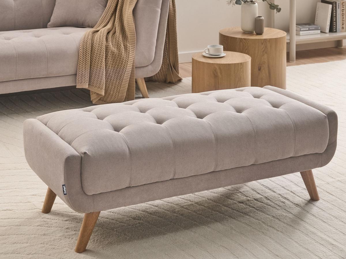 OTTOMANE Stoff Taupe Habo - Hellbraun, Textil (134/42/60cm) - Beliani