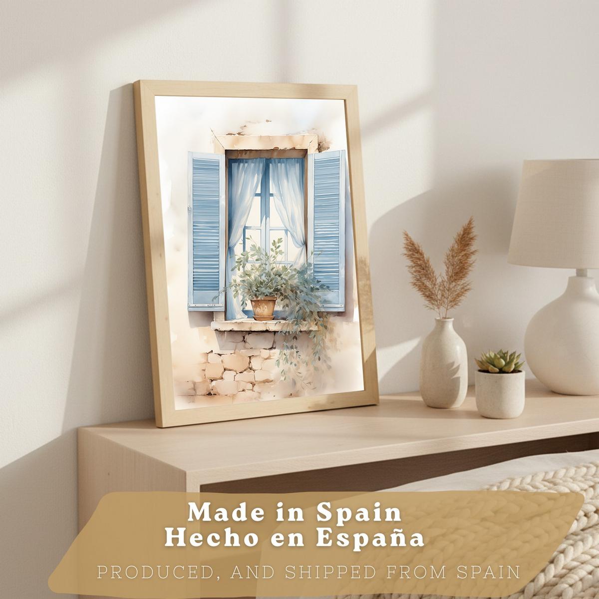 POSTER 3er Bilder-Set Wandbilder Maritim Aquarell Blau modern ohne Rahmen – Wohnzimmer Deko, Schlafzimmer, Küche, Badezimmer Leichter Holzrahmen A3 - Beige, Papier (29.7/1/42cm) - Nacnic