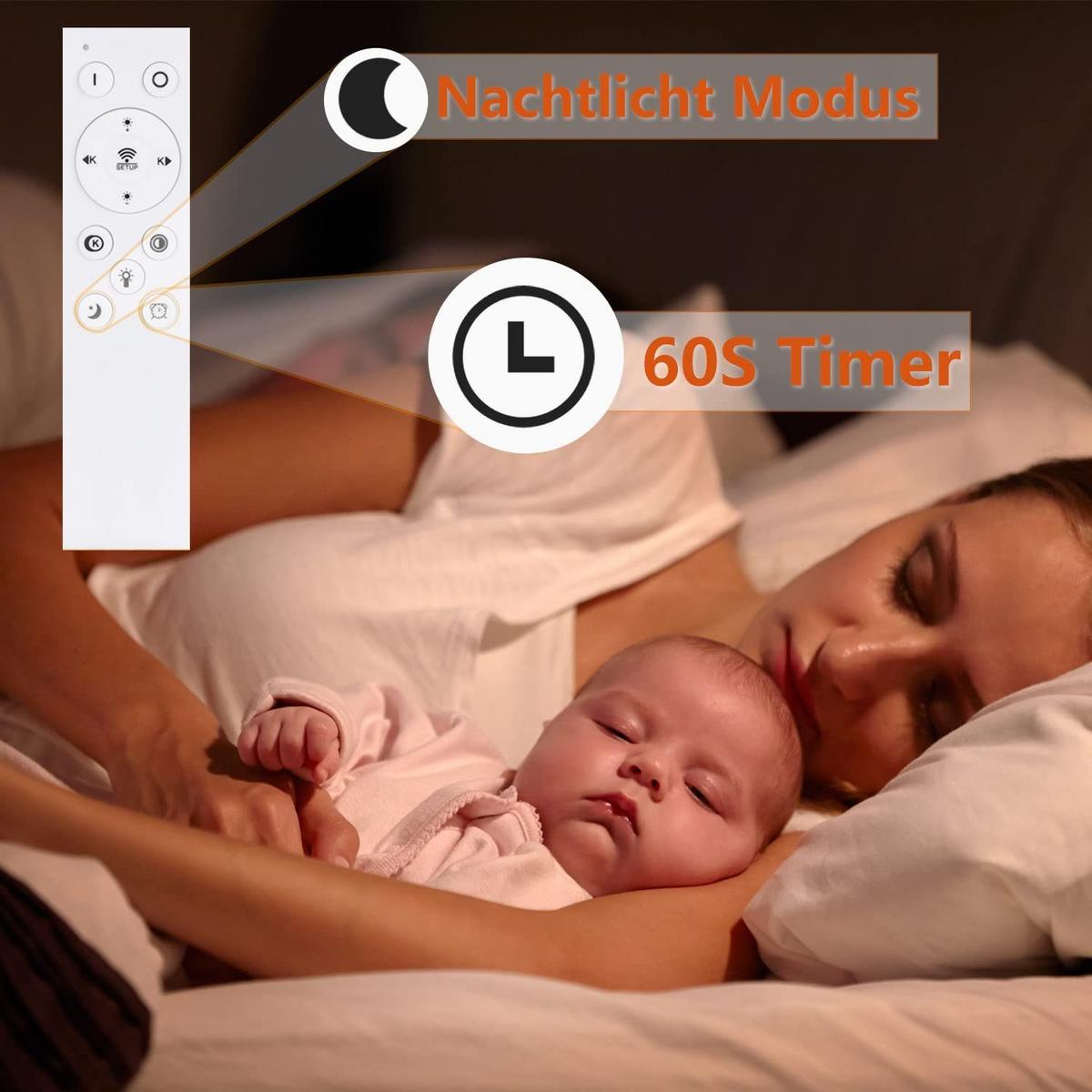 LED-DECKENLEUCHTE Orvyn 13/36/50 cm - Schwarz, Metall (36/13/50cm) - ZMH