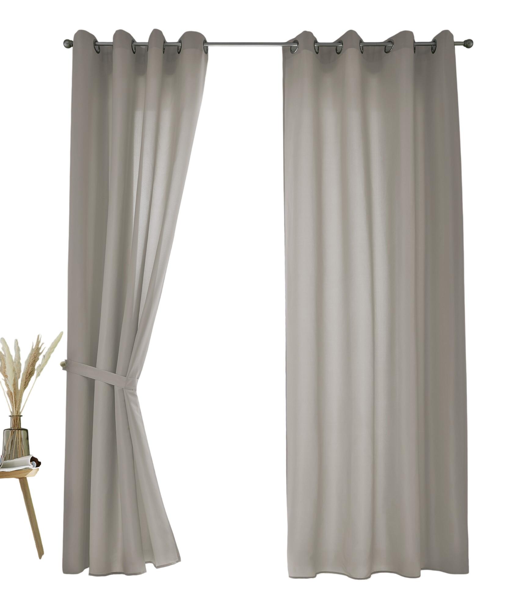 VORHANG 2ER SET BERLIN HxB 245x140cm Stein - Pinienfarben, Textil (140/245/245cm) - Gardinenbox