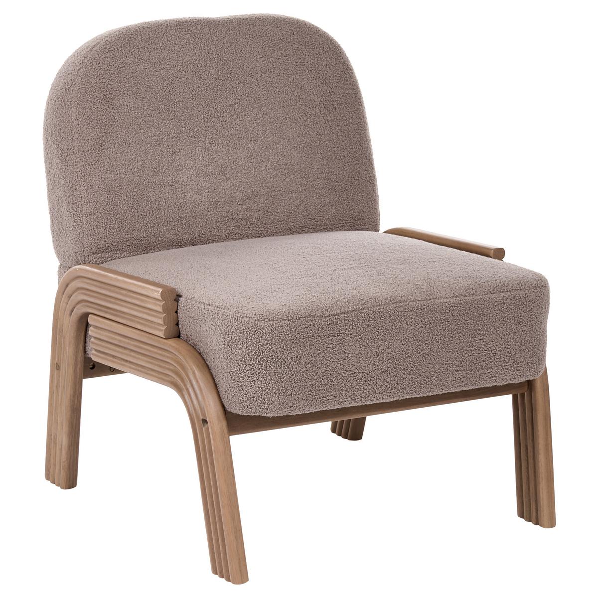 SESSEL Bouclé Taupe Orten - Taupe/Beige, Textil (65/78/79cm) - Beliani