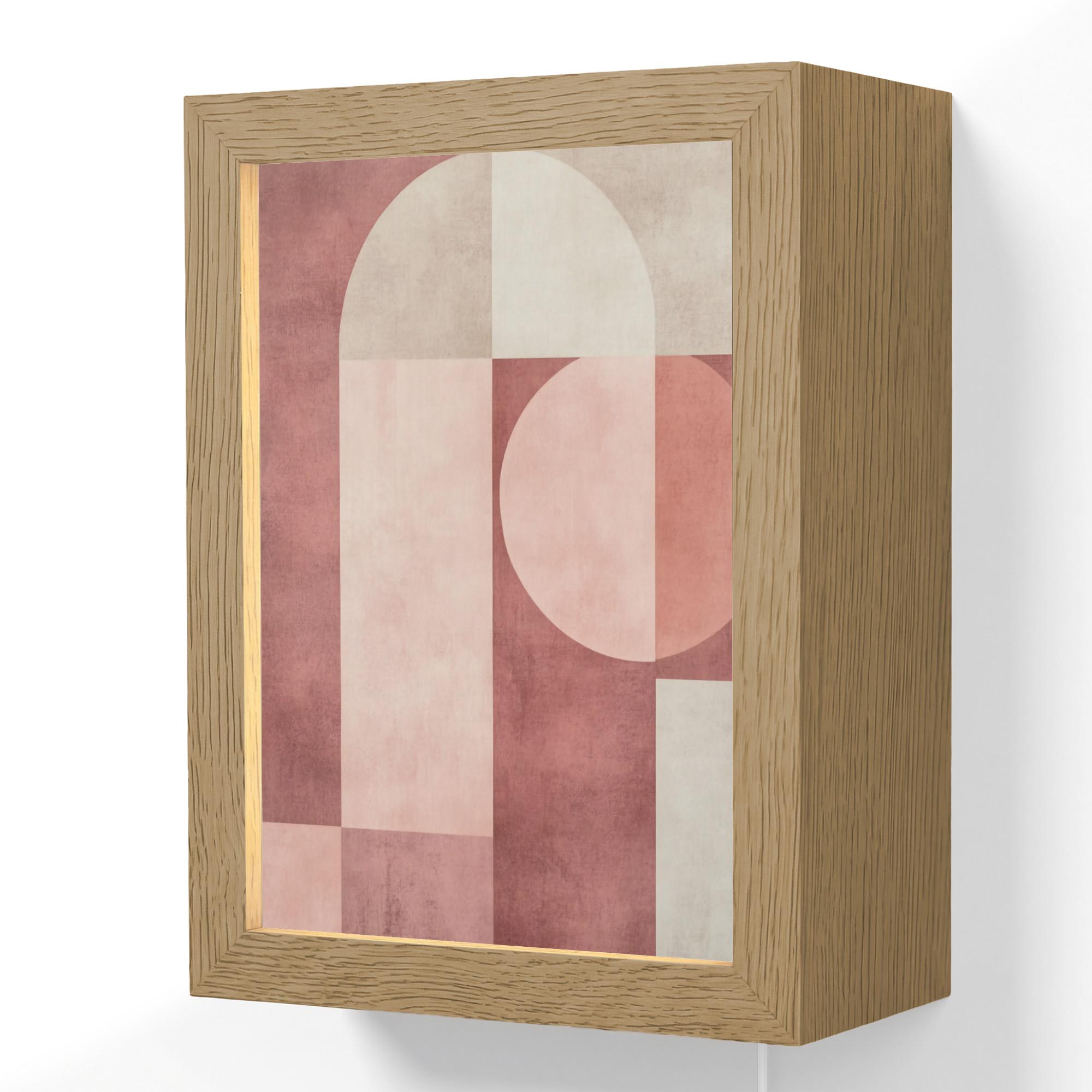 WANDLEUCHTE Figuren - Abstrakt - Rosa 15x20 cm - Altrosa, Holzwerkstoff (15/20/8cm) - OnlyWow