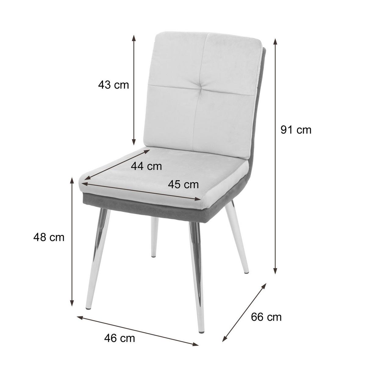ESSZIMMERSTUHL Grau 2er-Set - Grau, Textil (46/91/66cm) - MCW