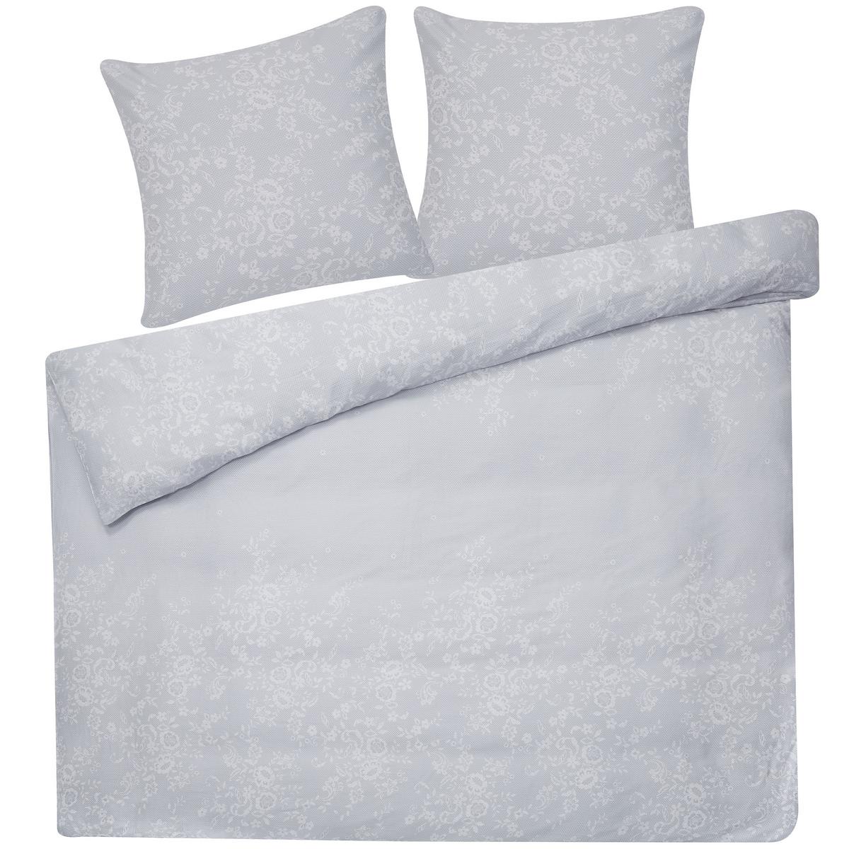 BETTWÄSCHE SET Morningside 220x240 cm - Grau, Textil (220/240cm) - Beliani