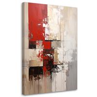 WANDBILD, Rot beige Abstrakt - Rot, Textil (20/30cm) - Feeby