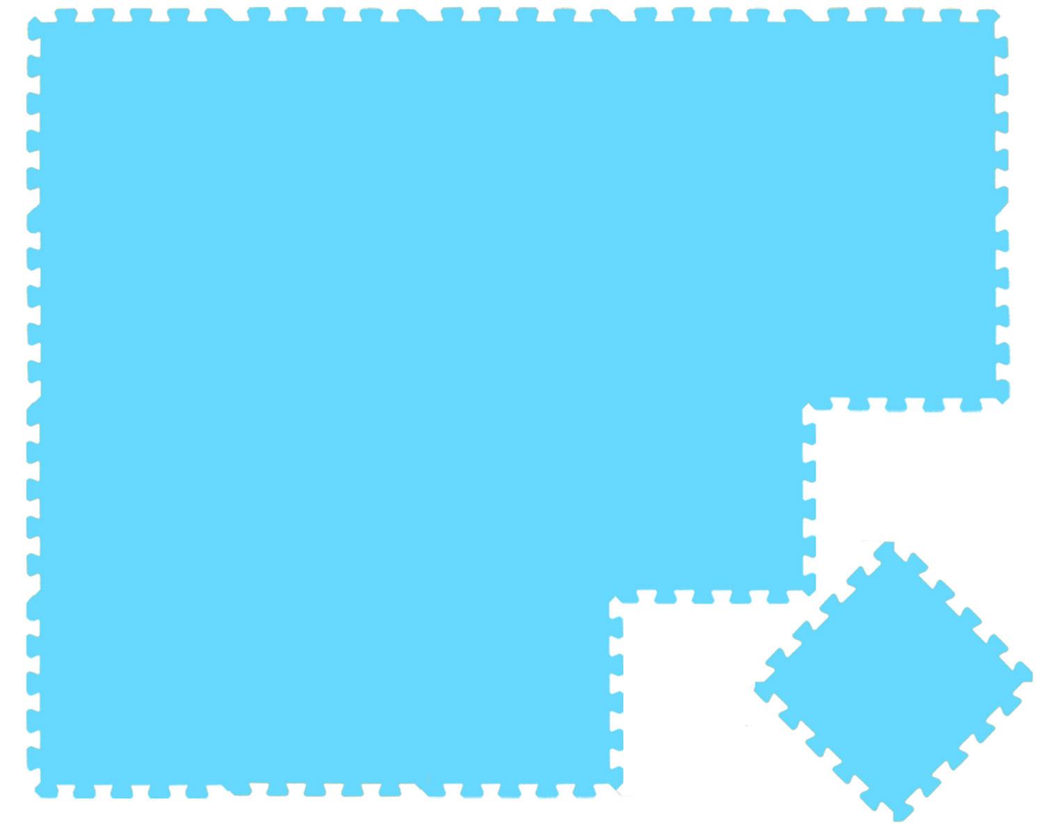 SPIELMATTE ab Null - 180/90/1 cm Puzzlematte Blau - Hellblau, Kunststoff (30/30cm) - Littletom