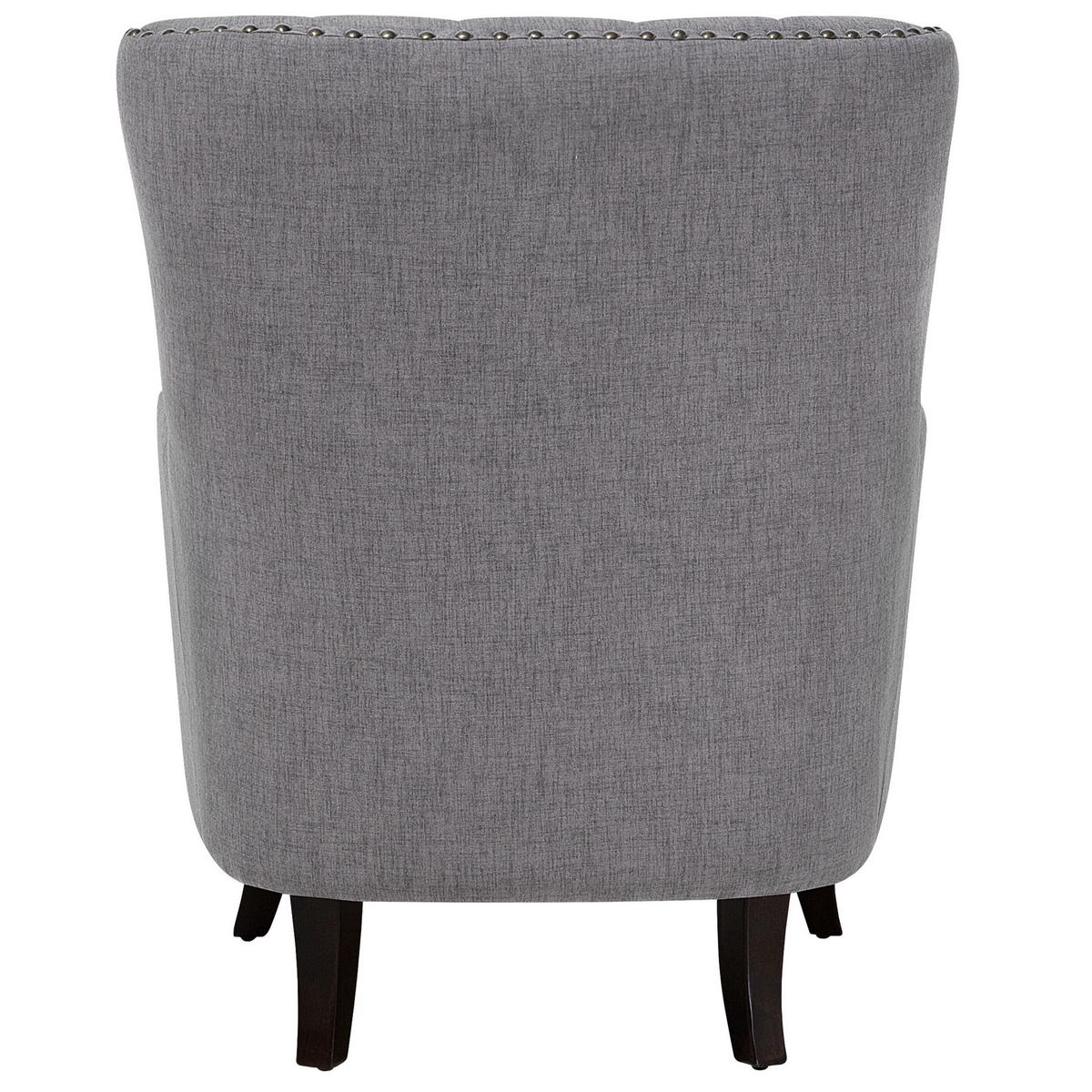 SESSEL Polsterbezug hellgrau Viborg - Dunkelbraun/Grau, Textil (75/93/57cm) - Beliani