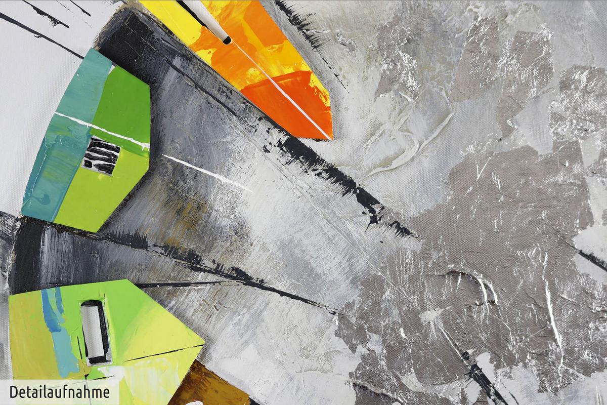 ÖLGEMÄLDE 80/80 cm - Silberfarben/Multicolor, Holz/Textil (80/80cm) - KUNSTLOFT