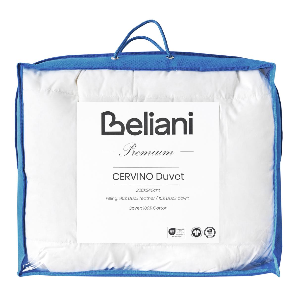 BETTDECKE Entenfedern und Daunen Leicht Warm 220/240 cm Cervino - Weiß, Textil (220/240cm) - Beliani