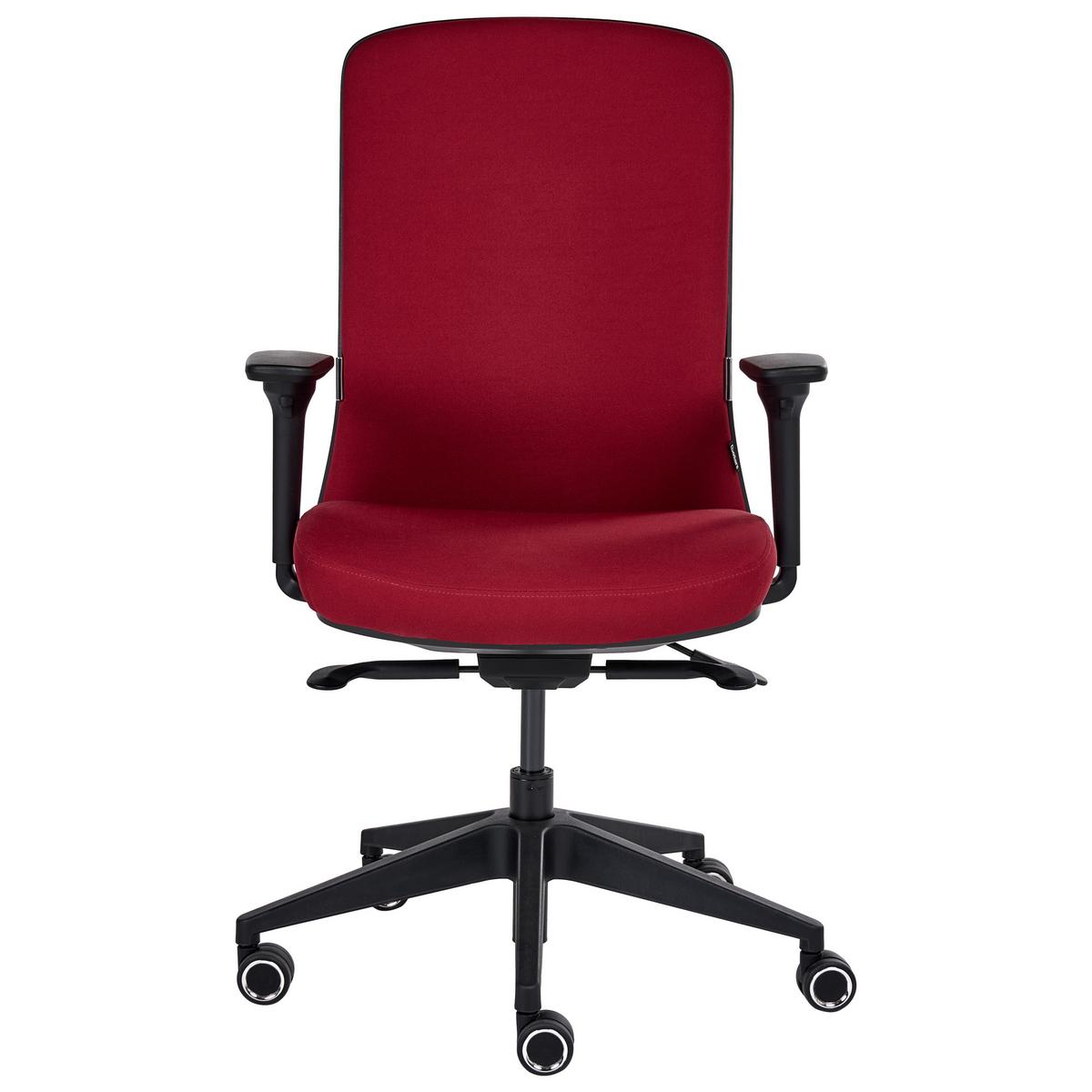 BÜROSTUHL Stoff Dunkelrot Kamilon - Rot/Schwarz, Textil (60/98/65cm) - Beliani