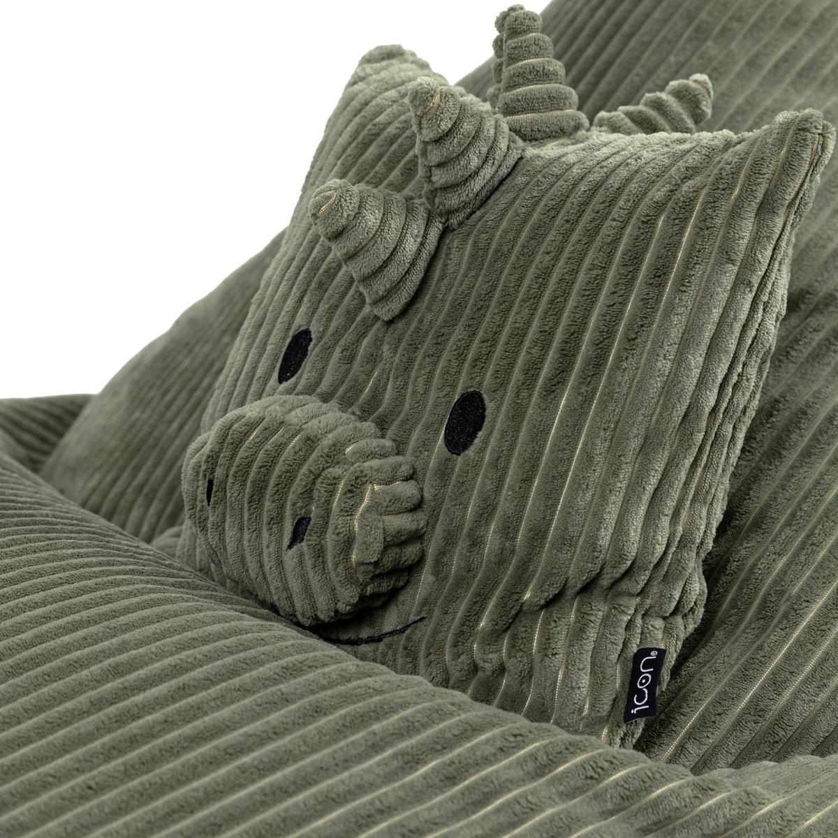 KINDERSITZSACK mit Kissen Dino Cord - Salbeigrün, Textil (72/66/102cm) - icon