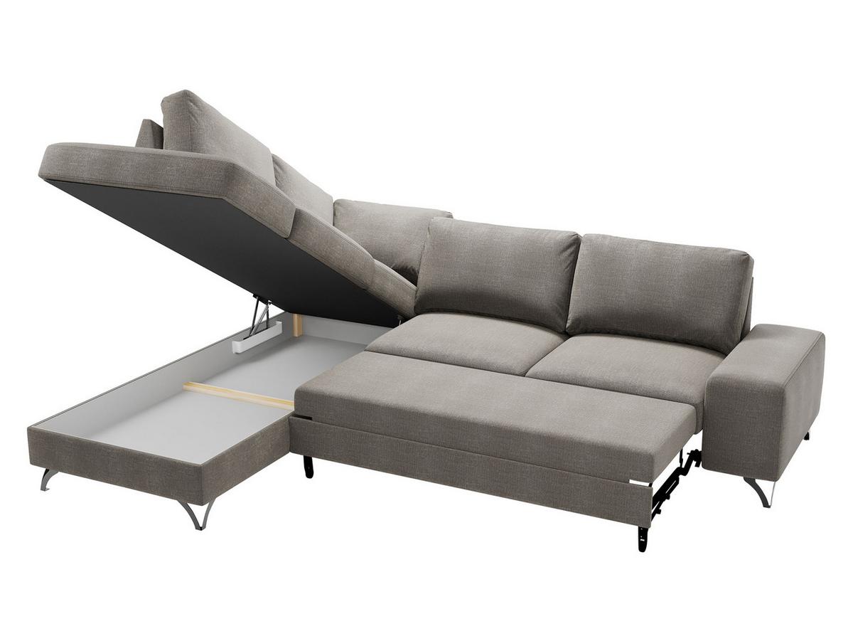 ECKSOFA Flavio Bis, Seite: Rechts - L4+L2F+R3F - Beige/Schwarz, Holz/Textil (285/214cm) - MIRJAN24