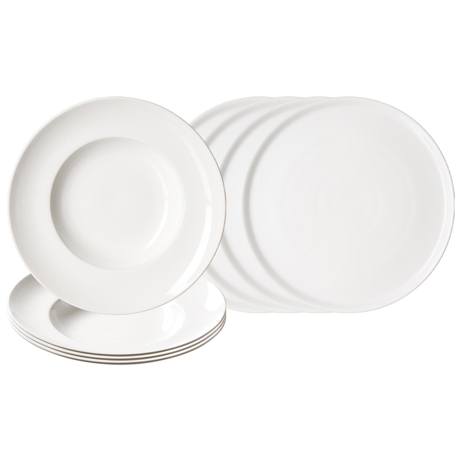 PIZZA- UND PASTA-SET Volos weiß 8-tlg. - Weiß, Keramik (2/2/2cm) - Ritzenhoff Breker