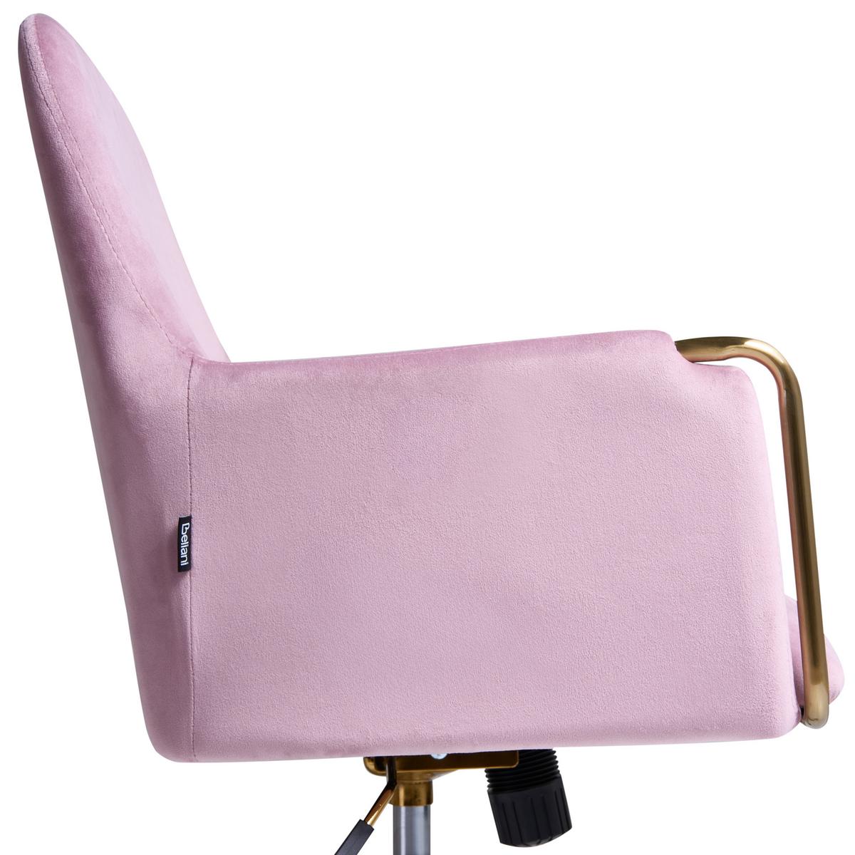 SCHREIBTISCHSTUHL Samtstoff Pastellrosa Altona - Pink, Textil (59/84/59cm) - Beliani